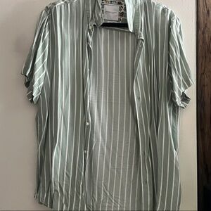 Denim & Flower Sage Striped Casual Shirt